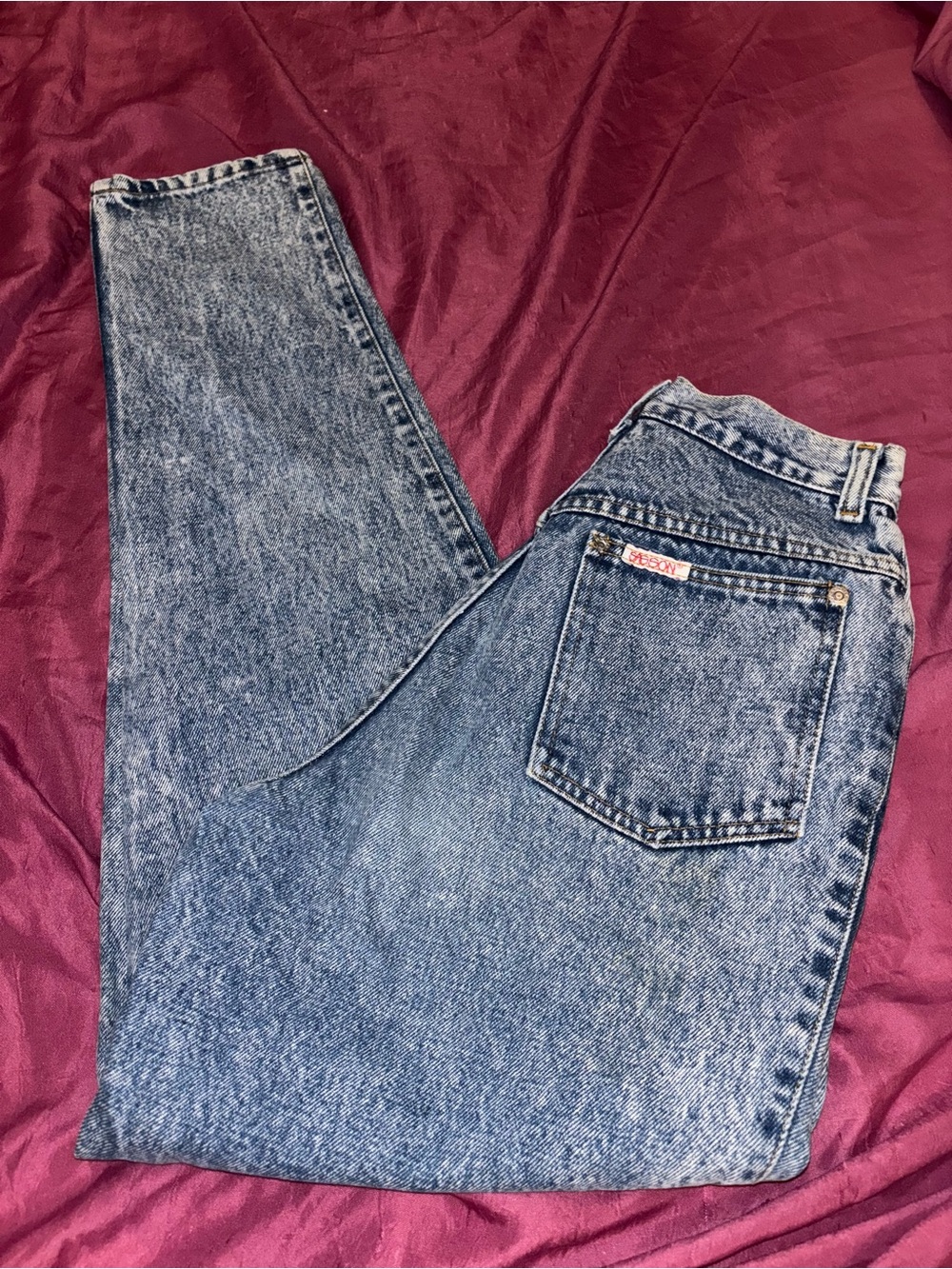 Sasson Jeans High-Rise Acid Wash Blue